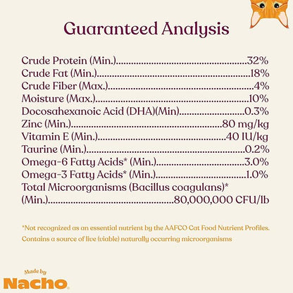 Made by Nacho Dry Cat Kibble 10lb Bag, High Protein Premium Cat Food with Freeze Dried Pieces, Sustainably-Caught Salmon, Whitefish & Pumpkin, Limited Ingredients, Single Bag