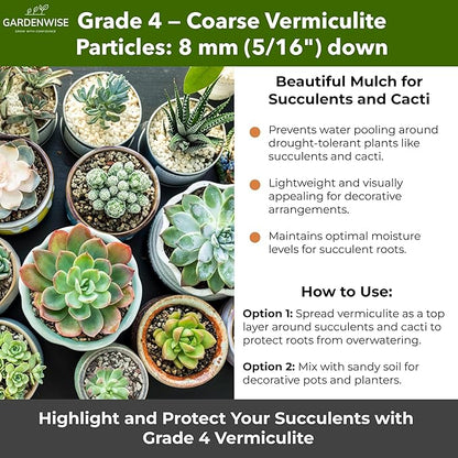Organic Coarse Vermiculite for Indoor Gardening Plants and Mushrooms – Enhances Soil Aeration, Seed Germination, Rooting Cuttings – Small Packages and Bulk (Vermiculite Grade 4 – Coarse, 20 quarts)