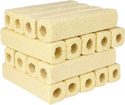 RealPlus Ceramic Bio Filter Media for Aquarium Sump Canister Pond Fish Tank Canister Koi Pond, Vast Surface Area, 80pcs, Yellow
