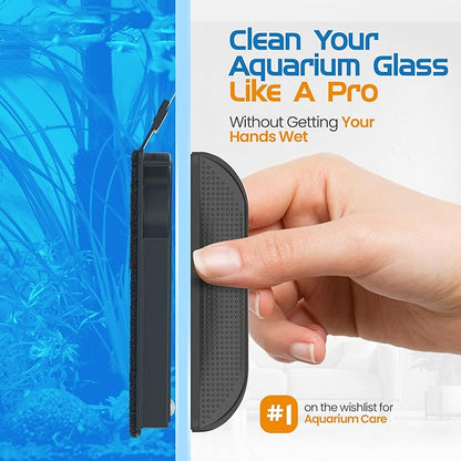 FL!PPER Flipper Cleaner Float - 2-in-1 Floating Magnetic Aquarium Glass Cleaner - Fish Tank - Scrubber & Scraper Aquarium Cleaning Tools – Fish Tank, Max