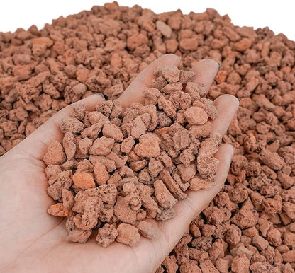 Mr. Fireglass 10 Pounds Red Natural Lava Rock for Indoor Outdoor Gas Fire Pits Fireplaces | Volcanic Lava Stones for Decorating Garden Landscaping, Potted Plants, 0.2"-0.3"