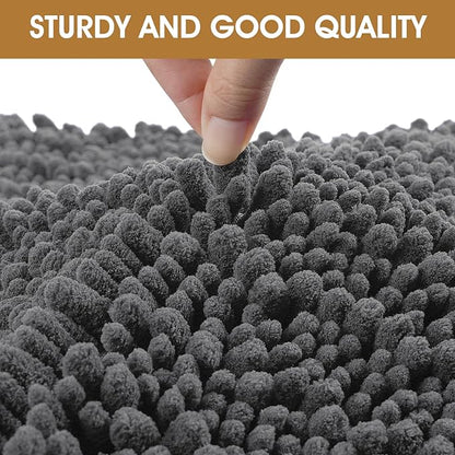 IM HOME 30" X 20" Grey Dog Door Mats for Muddy Paws, Chenille Absorbent Dog Mat, Non Slip Heavy Mud Mat for Dogs, Soft Pet Bed Mat for Entryway, Mud Paws, Inside Floor