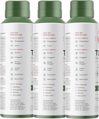 Green Tea + Mint Insect Repellent, 12-Hour Mosquito & Tick Protection, Picaridin-Based, Water-Based, Lightweight, Quick-Drying, Vanishing Scent, DEET Alternative, Face & Body Use, 3 Pack