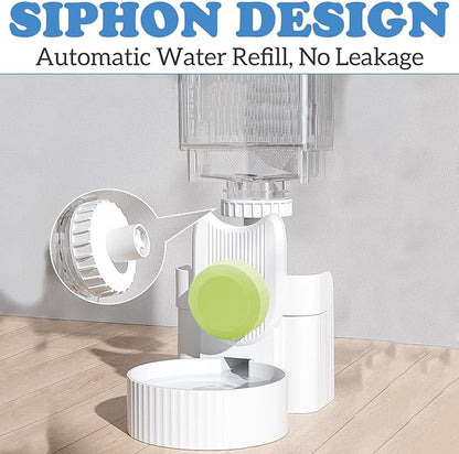 kathson Rabbit Gravity Auto Feeder Set 35oz Hanging Automatic Food Water Dispenser Cage Automatic Feeder Set for Rabbit Chinchilla Guinea Pig Hedgehog Ferret Kitty Puppy (Green)