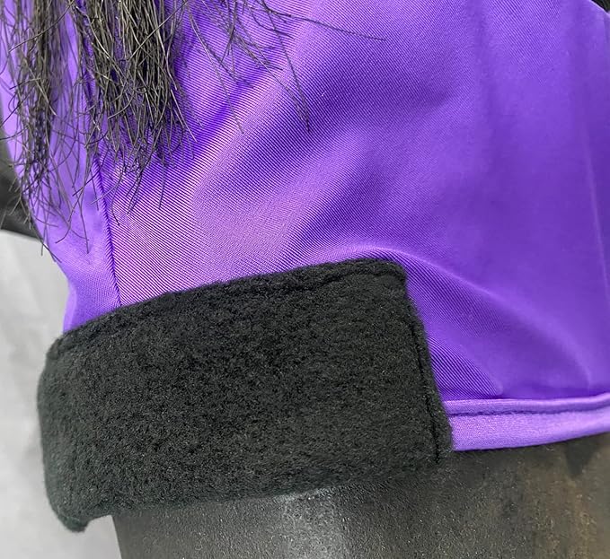 Horse Mesh Fly Mask with Ears, Soft Lycra Mesh Mask Anti-UV with Ears Violet, Cob