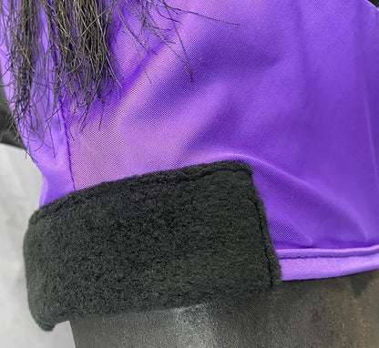 Horse Mesh Fly Mask with Ears, Soft Lycra Mesh Mask Anti-UV with Ears Violet, Full