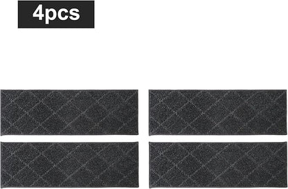 COSY HOMEER Edging Stair Treads Non-Slip Carpet Mat 28inX9in Indoor Stair Runners for Wooden Steps, Edging Stair Rugs for Kids and Dogs, 100% Polyester TPE Backing (4pc, Black)