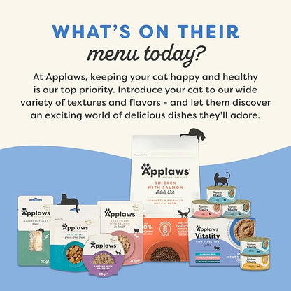 Applaws Vitality Wet Cat Food in Broth, Natural Canned Cat Food, Wet Food for Cats with Added Vitamins and Minerals, Grain Free, Carrageenan Free, Variety Selection in Broth (12 Count, 5.5 oz Cans)