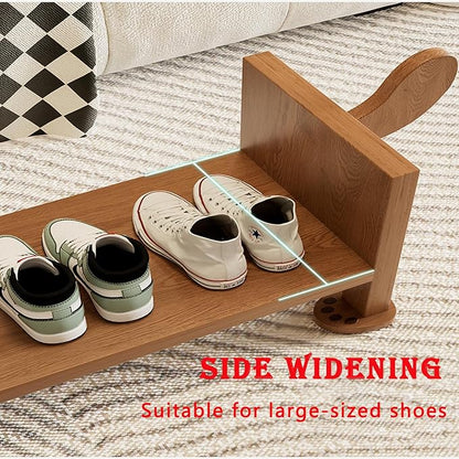 latifolia Puppy Shoe Bench, 2-Tier Solid Wood Entryway Organizer, Cute Pet-Shaped Shoe Bench for Hallway & Living Room(19.68 inch)