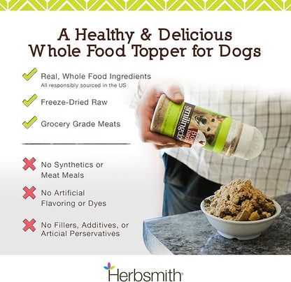 Herbsmith Kibble Seasoning – Freeze Dried Salmon – Dog Food Topper for Picky Eaters - 6.2 oz