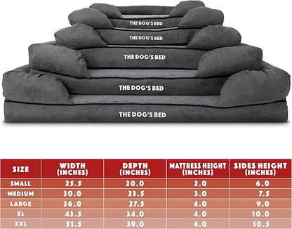 The Dog’s Bed, Small Plush Grey, Memory Foam, Pain Relief: Arthritis, Hip & Elbow Dysplasia, Post Surgery, Lameness, Supportive, Calming, Waterproof Washable Cover, Veterinary Approved