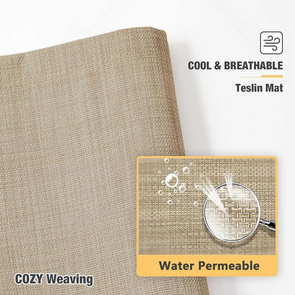 Veehoo Chew Proof Elevated Dog Bed - Cooling Raised Pet Cot - Silver Aluminum Frame and Durable Textilene Mesh Fabric, Unique Designed No-Slip Feet for Indoor or Outdoor Use, Beige Coffee, X Large