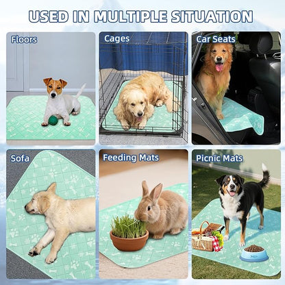 Homimp Self-Cooling Mat for Dogs, 6 Pack Washable Cooling Mat & Sleeping Pad, Reusable Waterproof Dog Pee Pads, Non-Toxic, Non-Slip Potty Pads for Whelping Litter Mat Puppy Supplies in Summer, 16"x20"