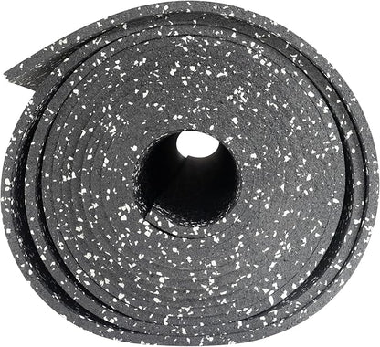 Playsafer Genaflex Rubber Gym Floor Mat, Heavy Duty Commercial Protective Gym Flooring Roll - 8mm Thick (10% Grey, 4' X 15')