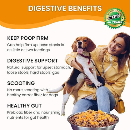 Olewo Original Carrots for Dogs – Fiber for Perfect Poop, Dog Food Toppers for Picky Eaters, Natural Skin & Coat Support, Multivitamin, Probiotics for Digestive and Gut Health, 5.5 lbs