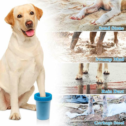 2 Pack Portable Dog Paw Cleaner, Washer, Buddy Muddy Pet Foot Cleaner for Medium Breed Dogs and Cats, Blue