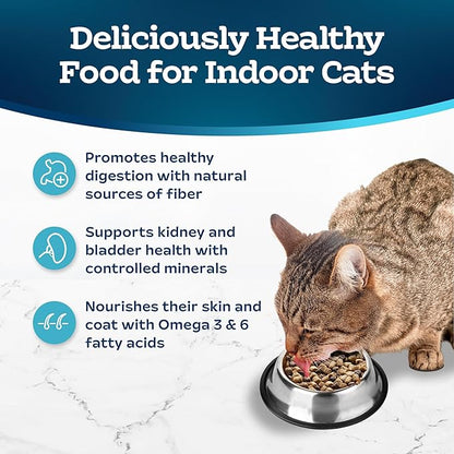 Blue Buffalo Tastefuls Adult Dry Cat Food Indoor Cat Formula, Made in the USA with Natural Ingredients, Chicken & Brown Rice Recipe, 3-lb. Bag