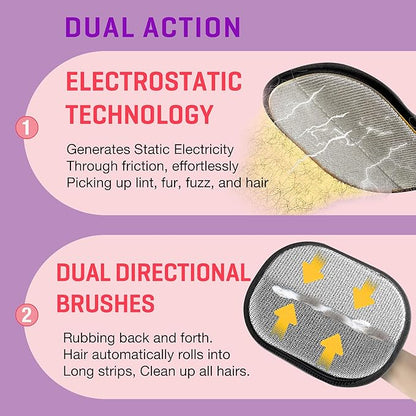 Pet Hair Remover Gloves for Cats & Dogs, Electrostatic Pet Hair Removal Gloves Brush for Pets Hair, Upgraded Animal Fur Removal Tool, Reusable Cats & Dogs Grooming Gloves for Hair Removal (2)