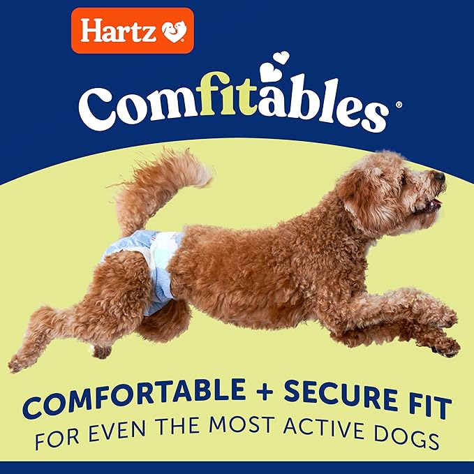 New! Hartz® Comfitables® Disposable Dog Diapers, Size XL 5 count, Comfortable & Secure Fit, Easy to Put On, Super Absorbent Male and Female Diaper