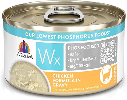 Weruva Wx Phos Focused, Chicken Formula in Gravy, 3oz Can (Pack of 12)