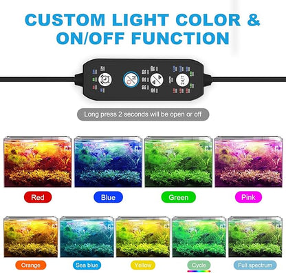 24/7 Cycle LED Aquarium Plant Light-Full Spectrum Fish Tank Light, Auto On/Off, 24/7 Lighting Modes and DIY Mode, Adjustable Timer/Brightness, 18W for 18 Inch to 24 Inch Planted Tank
