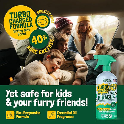 Sunny & Honey Enzyme Carpet Cleaner Spray - 32 Fl Oz, Spring Mint - Pet Urine Remover & Odor Eliminator - Stain Remover