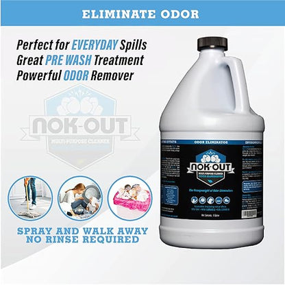 NOK OUT Odor Remover, Pet Deodorizer and Cleaning Spray, Made in the USA, 1 Gallon, 2-Pack