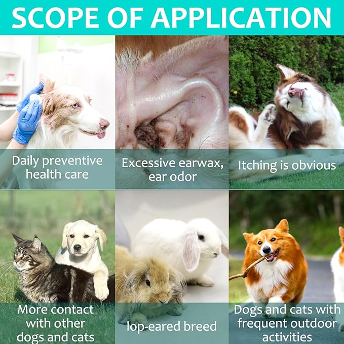 Ear Mite Treatment for Dogs, Dog Ear Infection Treatment, Ear Mite Treatment for Dog Yeast Infection, Alleviation Suffering from Ear Mites & Itching and Odours Stinky Stuff for Dogs Ears