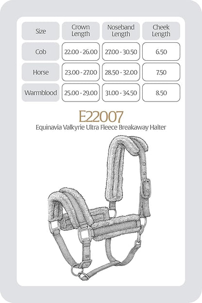 Equinavia Valkyrie Soft Ultra Fleece Padded Adjustable Breakaway Horse Halter - Navy/Navy - Horse