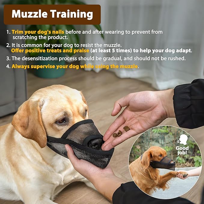 Crazy Felix Nylon Dog Muzzle for Small Medium Large Dogs, Air Mesh Breathable and Drinkable Pet Muzzle for Anti-Biting Anti-Barking Licking (XXS, Beige)