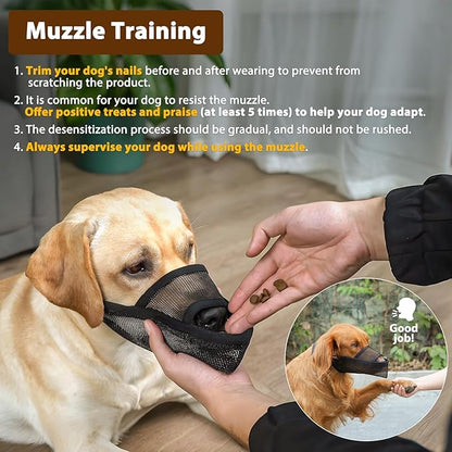 Crazy Felix Nylon Dog Muzzle for Small Medium Large Dogs, Air Mesh Breathable and Drinkable Pet Muzzle for Anti-Biting Anti-Barking Licking (S, Beige)