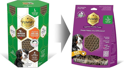 Dog Dental Treats – Vet VOHC Approved – Delicious Chicken Protein – Removes Tartar with Cleaning Comb Shape – Dental Dog Treats for Large Dogs (12oz, 9 Count)