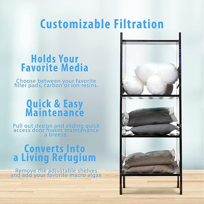 Innovative Marine Nuvo Fusion Pro 2 All in One - 50 Gallon Aquarium with White APS Stand with Leveling Frame