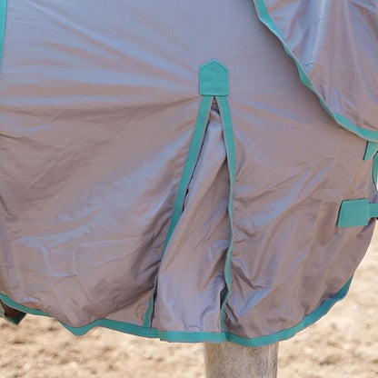 Horse Fly Sheet with Detachable Neck Cover & Belly Wrap, Adjustable Fly Sheet for Horses, Ventilated Airflow Mesh Equine Cooling Summer Flysheet Grey 69