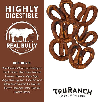 Collagen Pretzels, Bully - Collagen Dog Treats - Dog Pretzel Treats - Long Lasting Healthy Joint Support - Rawhide Alternative - Skin & Coat Health, Value Pack, 3 Bags, 24 Count