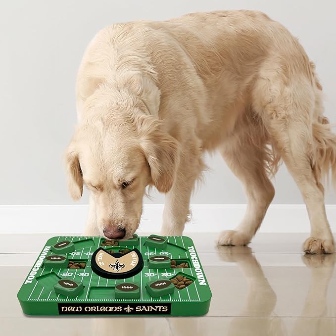 Pets First NFL New Orleans Saints Large Puzzle Toy - Interactive Dog Slow Feeding Treat Toy, Large Size