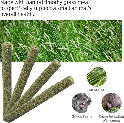 Niteangel 20pcs Natural Timothy Hay Sticks, Timothy Molar Rod for Rabbits, Chinchilla, Guinea Pigs and Other Small Animals.