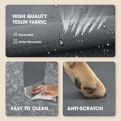 Elevated Dog Bed, Raised Outdoor Dog Bed for Large Sized Dog, Portable Cooling Pet Cot with Breathable & Washable Mesh, Indoor & Outdoor Pet Hammock with Skid-Resistant Feet.