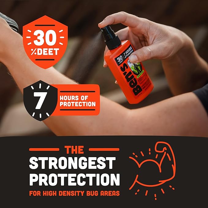 Ben's Tick & Insect Repellent - Travel Size Bug Spray with 30% DEET for Mosquitoes, Ticks & More - Up to 7 Hours of Protection - Fragrance-Free - 3.4 Fl Oz (4 Pack)