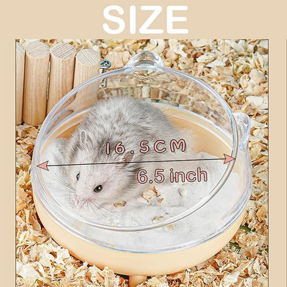 Meow&Woof Hamster Sand Bath Container, Large Sandbox Toilet Gerbil Batheoom, Tiny Chinchilla Dust Bathtub Sand Bath Box for Hamster Cage Accessories 6.5 Inch-Pink