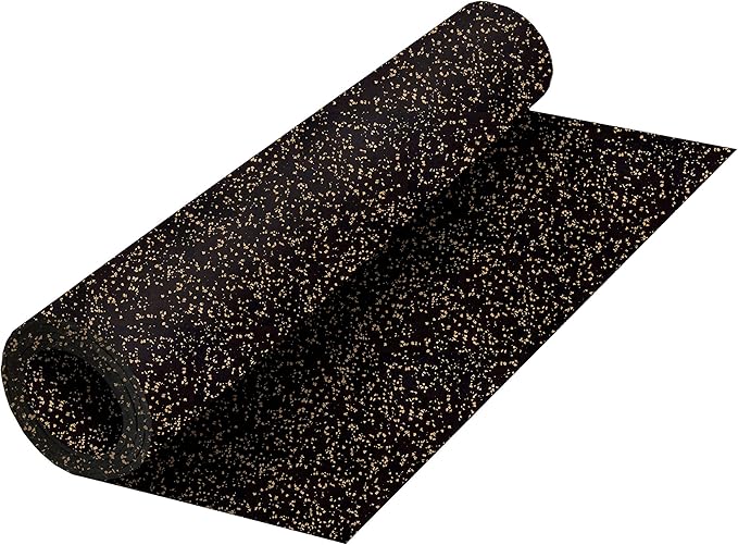 Playsafer Genaflex Rubber Gym Floor Mat - Heavy Duty Commercial Protective Gym Flooring Roll, 8mm Thick (4' X 20', 10% Tan)