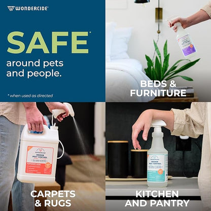 Wondercide - Indoor Pest Control Spray for Home and Kitchen - Ant, Roach, Spider, Fly, Flea, Bug Killer and Insect Repellent - with Natural Essential Oils - Pet and Family Safe — Lemongrass 128 oz