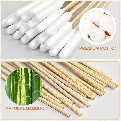 200 PCS Dog Ear Cleaning Kit; 6-Inch Large Cotton Swabs for Gentle & Effective Cleaning. Safe and Hygienic Pet Ear Cleaning Solution