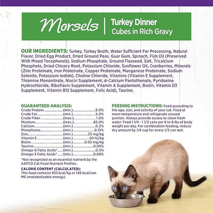 Wellness Complete Health Cubed Adult Wet Cat Food, Natural, Protein-Rich, Grain Free, 5.5 Ounce, 24 Pack, (Turkey Entrée)