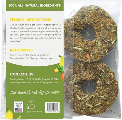 Grandpa's Best Whisker Nibblers Banana Carrot Treats for Rabbits, Guinea Pigs and Small Animals