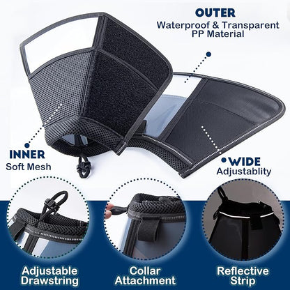 Soft Dog Cone Collar, Comfortable Pet Recovery Neck Collars After Surgery for Large Medium Dogs, Plastic Breathable Elizabethan Dog Head Circle Stop Licking, Adjustable Cones 28cm Long (ML Black)