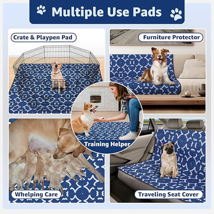 LOOBANI Washable Pee Pads for Dogs 36"x 72": 2 Pack Super Absorbent Reusable Puppy Pads Leakproof Whelping Pad Dog Playpen Mat, Waterproof Non-Slip Dog Training Pads for Floor, Crate, Potty