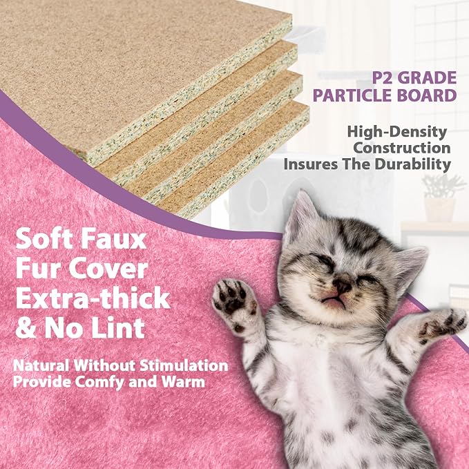 70" Pink XL Cat Tower for Indoor Cats – Multi-Level Condo with Scratching Posts & Hanging Toys