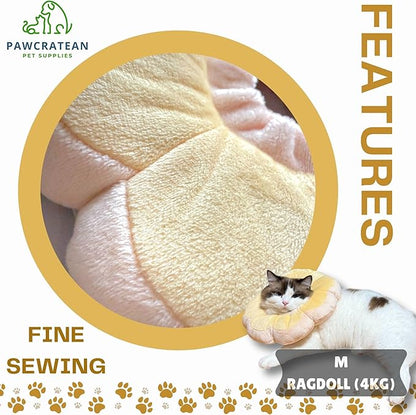 Adjustable Comfy Flower Style Elizabeth Collar for Cats Puppies Soft Recovery Cone Pet Protective Neck Collar (Yellow, Medium)