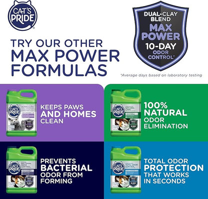 Cat's Pride Max Power: Total Odor Control - Up to 10 Days of Powerful Odor Control - Strong Clumping - 99% Dust Free - Multi-Cat Litter, Scented, 15 Pounds